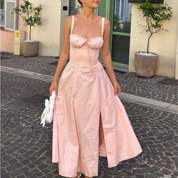 House of CB CARMEN Baby Pink Bustier Sundress size Small cup A-C NWOT